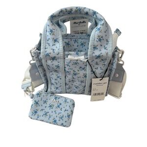 NWT Madden Girl Blue Floral Mini Tote Crossbody with Matching Pouch